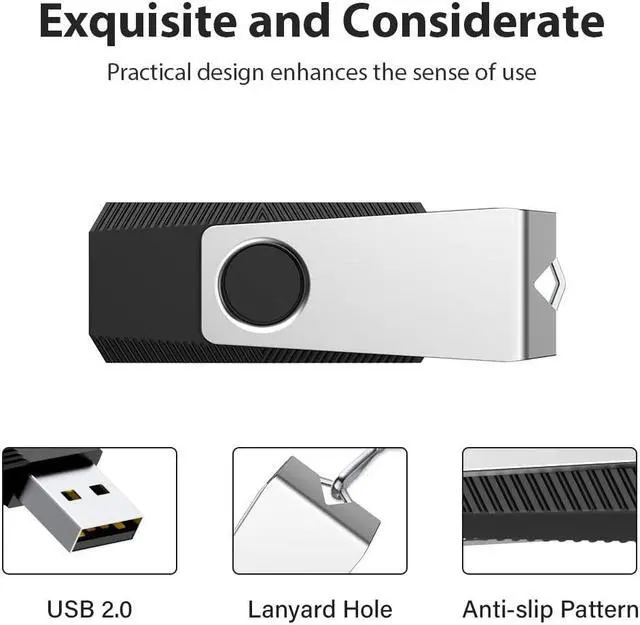 Alt view image 5 of 5 - Aiibe 128GB USB Flash Drive 5 Pack Flash Drive 128GB Thumb Drive USB Drive 128GB USB 2.0 Memory Stick Jump Drives with Keychain (128G, 5 Colors: Black Red Cyan Green Purple)