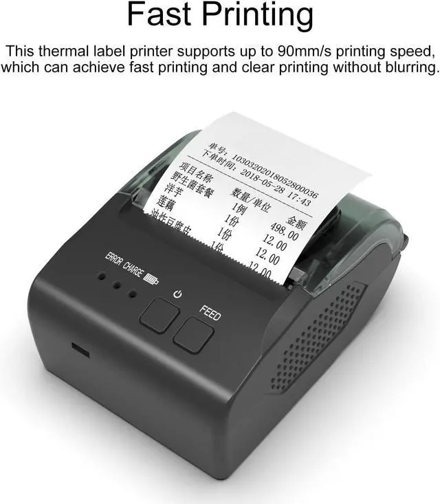 Alt view image 2 of 5 - POS Printer, 5810DD 58MM BT Thermal Receipt Printer, 90mm s Hight Speed, for Win 9/2000/2003/7/XP/8/10/11, for Vista, for OS X Laptop, for Android