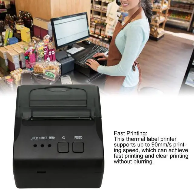 Alt view image 5 of 5 - POS Printer, 5810DD 58MM BT Thermal Receipt Printer, 90mm s Hight Speed, for Win 9/2000/2003/7/XP/8/10/11, for Vista, for OS X Laptop, for Android