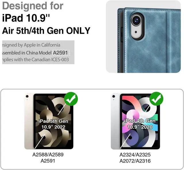 Alt view image 2 of 5 - Antbox Case for iPad Air 5th/4th Generation 10.9-inch 2022/2020 with Built-in Apple Pencil Holder Auto Sleep/Wake Function Stand Cover (Blue)
