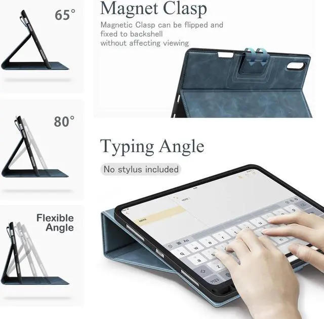 Alt view image 4 of 5 - Antbox Case for iPad Air 5th/4th Generation 10.9-inch 2022/2020 with Built-in Apple Pencil Holder Auto Sleep/Wake Function Stand Cover (Blue)