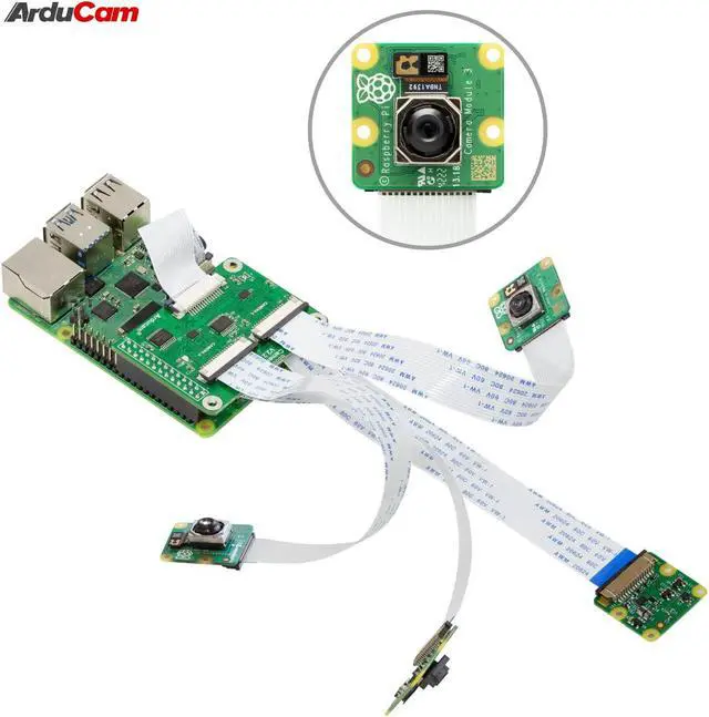 Alt view image 2 of 5 - Arducam Multi Camera Adapter Module V2.2 for Raspberry Pi 5, 4B, Compatible with Rasperry Pi Camera Module 3/V2/V1, and 12MP IMX477 Cameras