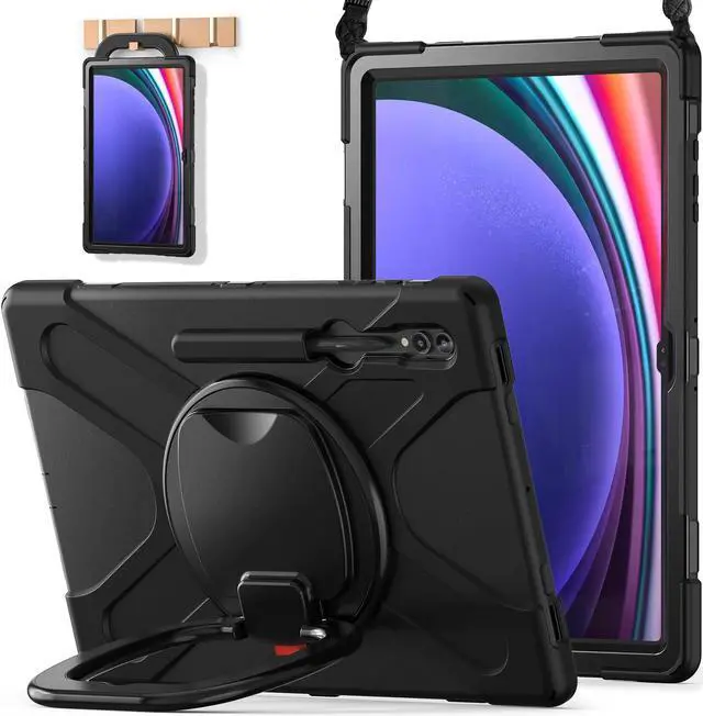 Main image of BATYUE Case for Samsung Galaxy Tab S10 Ultra /S9 Ultra /S8 Ultra 14.6 2024/2023 /2022 SM-X920/X926B/X910/X900, Shockproof Protective Tablet Case with Shoulder Strap, Kickstand, Black