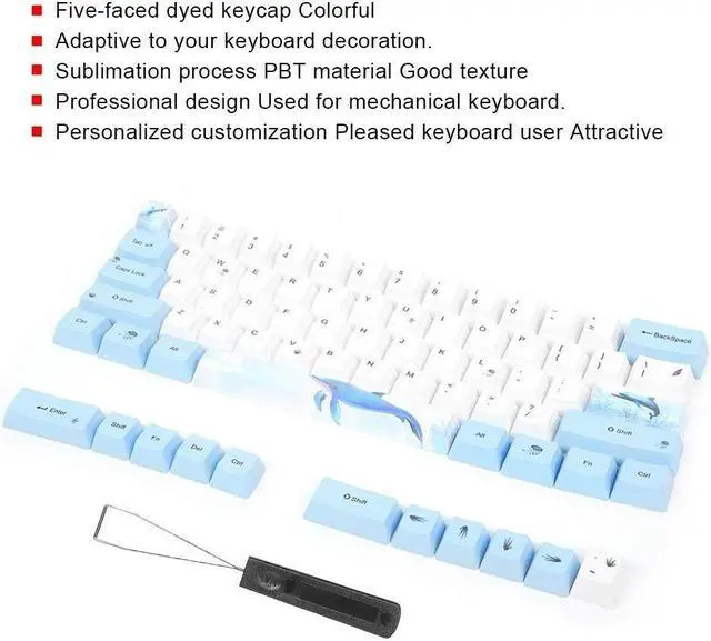 Alt view image 2 of 5 - Replaceable Keycaps,73 PBT Sublimation Keycaps,with Cute Patterns,Abrasion ,Easy to Install,Suitable for Mechanical Keyboards (#5)