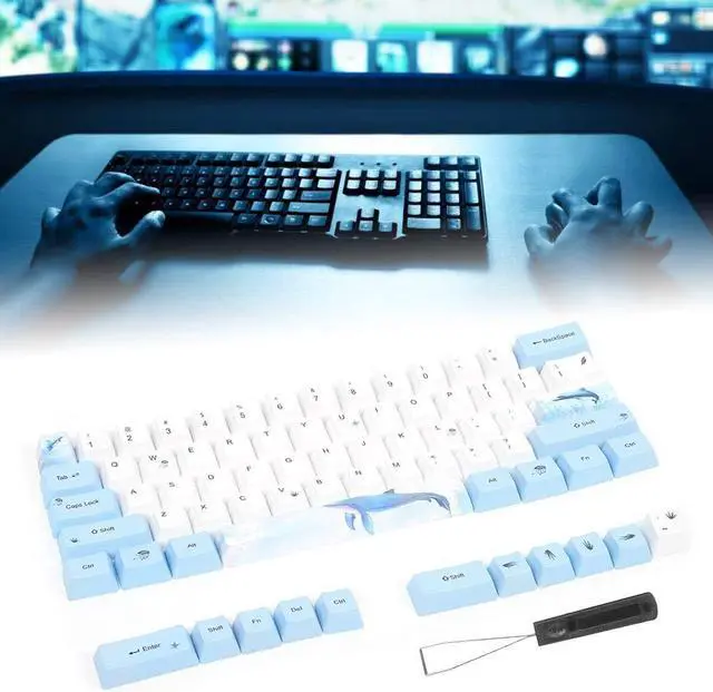 Alt view image 4 of 5 - Replaceable Keycaps,73 PBT Sublimation Keycaps,with Cute Patterns,Abrasion ,Easy to Install,Suitable for Mechanical Keyboards (#5)