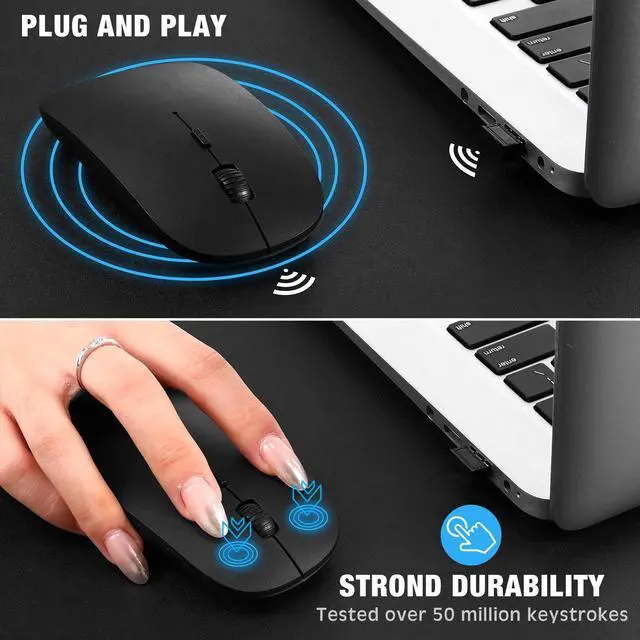 Alt view image 4 of 5 - Fabbay 2.4G Wireless Computer Mouse, 3 Adjustable DPI Levels, 20-Pack, Black