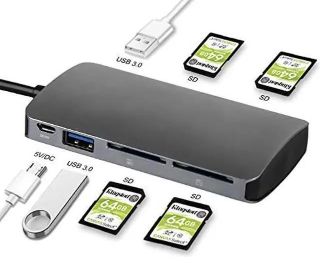 Main image of XtremPro Multiple SD Card Reader 4 Slot USB 3.0 SD 5Gbps Support SDXC Up to 2TB SDHC SD Up to 256GB UHS-I - for Windows, Mac, Linux, Android