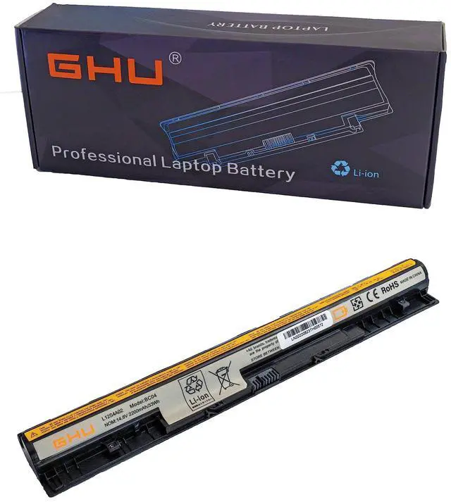 Main image of GHU New Battery L12L4A02 L12L4E01 L12M4A02 L12M4E01 L12S4A02 L12S4E01 Compatible with Lenovo IdeaPad G400S G405S G410S G500S G505S G510S S410P S510P Touch Z710 Series 14.8V 2200mAh Li-ion 4-Cell