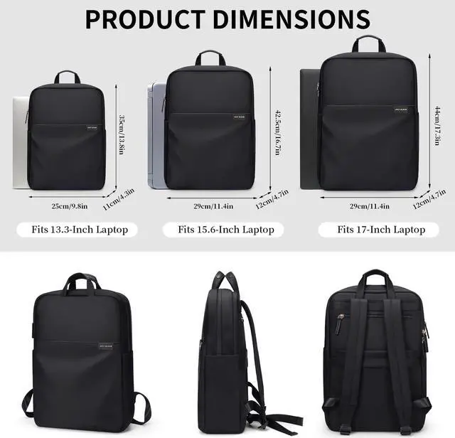 Alt view image 4 of 5 - GOLF SUPAGS Travel Laptop Backpack for Women Anti Theft Slim Durable College Bookbag Business Computer Bag Fit 15.6Inch Notebook (Black, 15.6Inch)