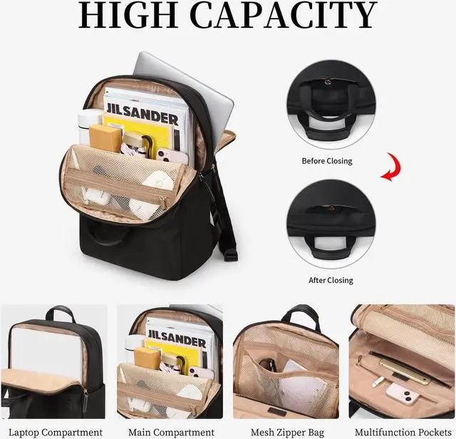 Alt view image 5 of 5 - GOLF SUPAGS Travel Laptop Backpack for Women Anti Theft Slim Durable College Bookbag Business Computer Bag Fit 15.6Inch Notebook (Black, 15.6Inch)