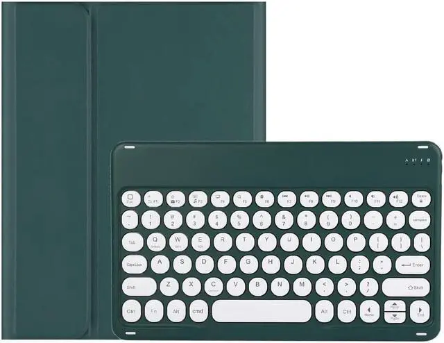 Main image of KMXDD Cute Keyboard Case for iPad Mini 7th Generation2024 iPad Mini 6 2021 Keyboard Case Round Key Removable Bluetooth Keyboard Cover Support Pencil Charging,Dark Green