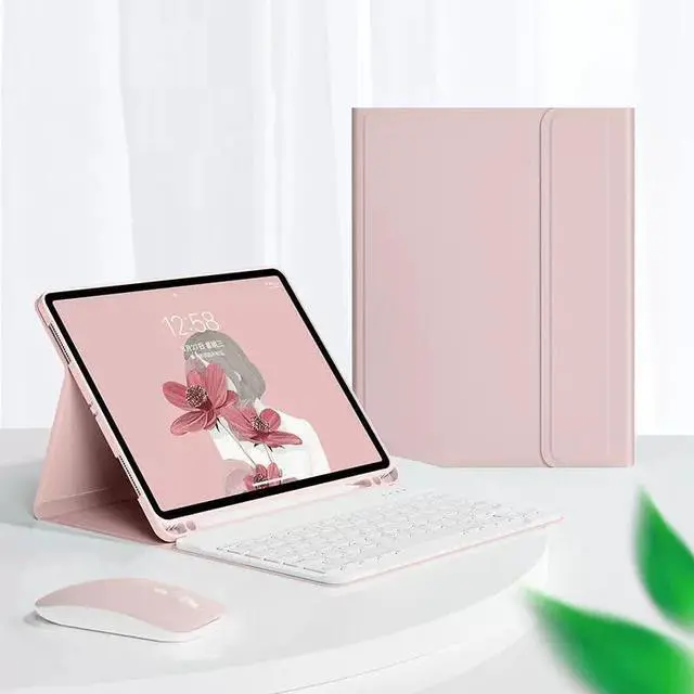 Alt view image 2 of 5 - kaidisen Backlit Keyboard for iPad 9th 8th 7th Generation iPad Air 3rd Gen/iPad Pro 10.5 Case with Mouse and Detachable RGB Colorful Backlight Color Keyboard Case,Pink+White