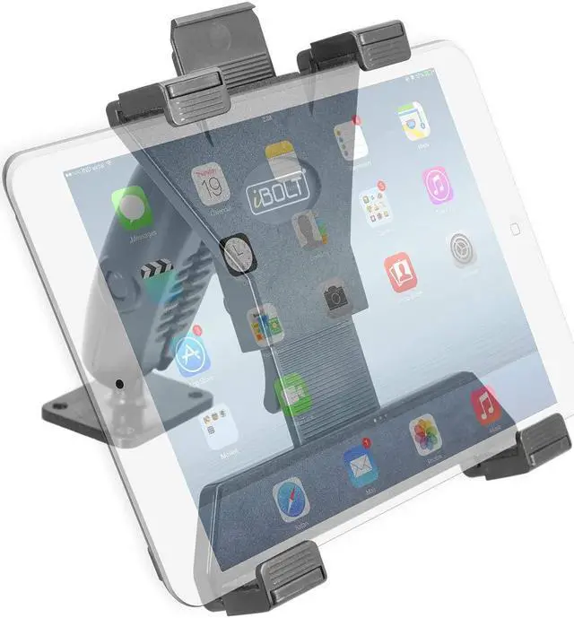 Alt view image 2 of 5 - iBOLT TabDock Bizmount Metal AMPs - Heavy Duty Drill Base Mount for All 7" - 10" Tablets (iPad, Samsung Tab) for Cars, Desks, Countertops: Great for Commercial Vehicles, Trucks, and Businesses