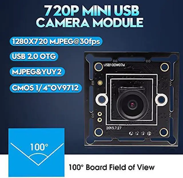 Alt view image 4 of 5 - IFWATER USB Camera 720P Webcam 100 Degree Wide Angle Lens USB Camera Module for Computer Mini UVC Industrial Embedded Webcam Board USB2.0 High Speed Plug and Play for Industrial Machine Vision