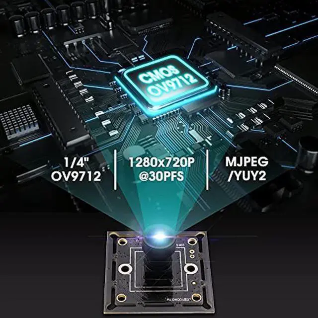 Alt view image 5 of 5 - IFWATER USB Camera 720P Webcam 100 Degree Wide Angle Lens USB Camera Module for Computer Mini UVC Industrial Embedded Webcam Board USB2.0 High Speed Plug and Play for Industrial Machine Vision