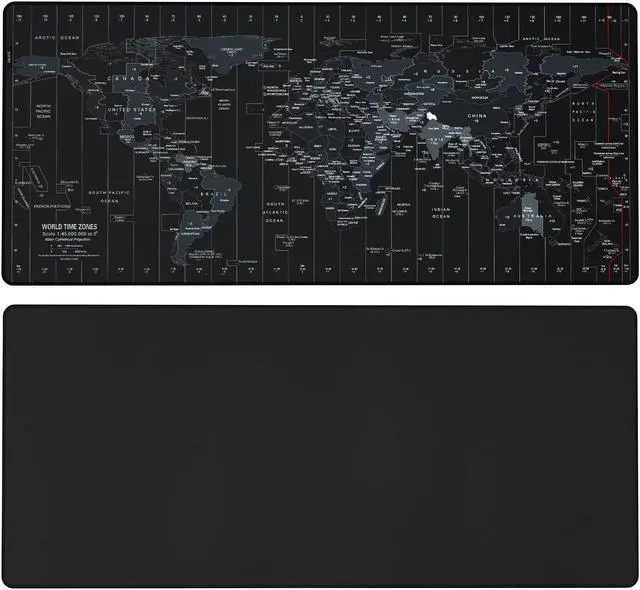 Main image of JIALONG Gaming Mouse Pad Large Classic Black & Black World Map (35.4x15.75x0.15in)