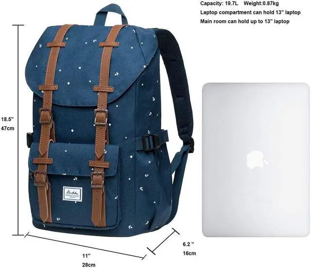 Alt view image 2 of 5 - KAUKKO Laptop Outdoor Backpack, Traveling Rucksack Fits 15.6 Inch Laptop(13-BLUE)