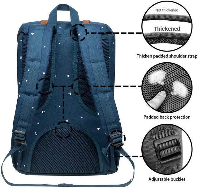 Alt view image 4 of 5 - KAUKKO Laptop Outdoor Backpack, Traveling Rucksack Fits 15.6 Inch Laptop(13-BLUE)