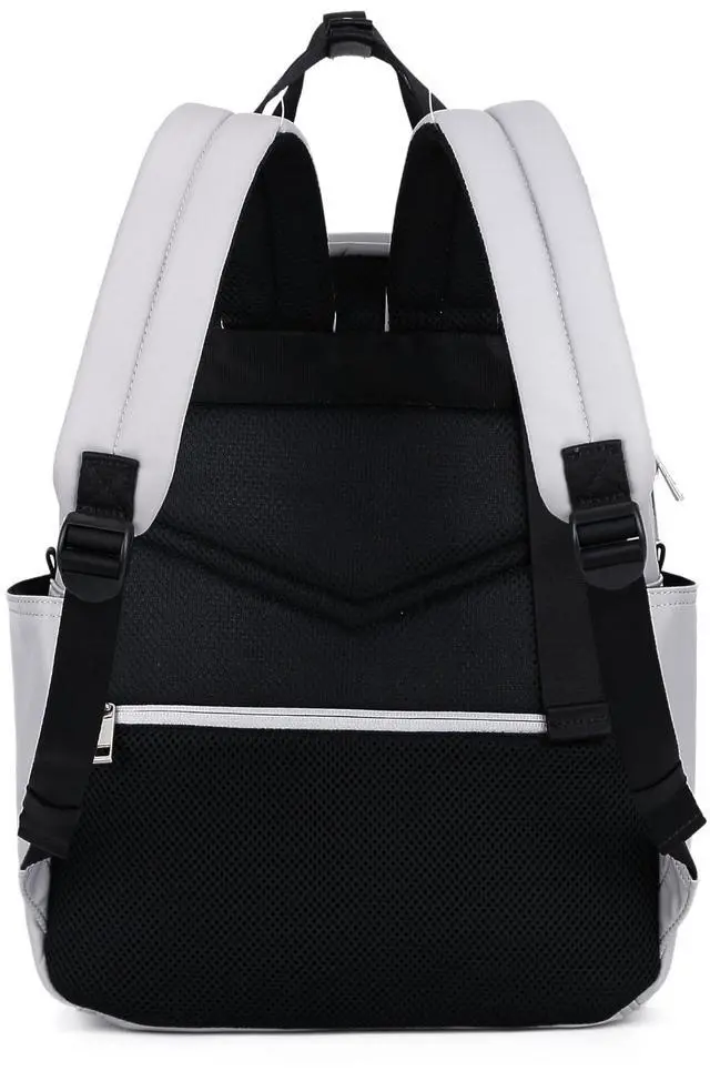 Alt view image 4 of 5 - Kah&Kee Backpack Purse For Women Man Convertible Backpack Tote With Laptop Compartment 14 Inch Work Backpacks Waterproof Nurse Teacher Bag College Tote Daypack (Light Gray)