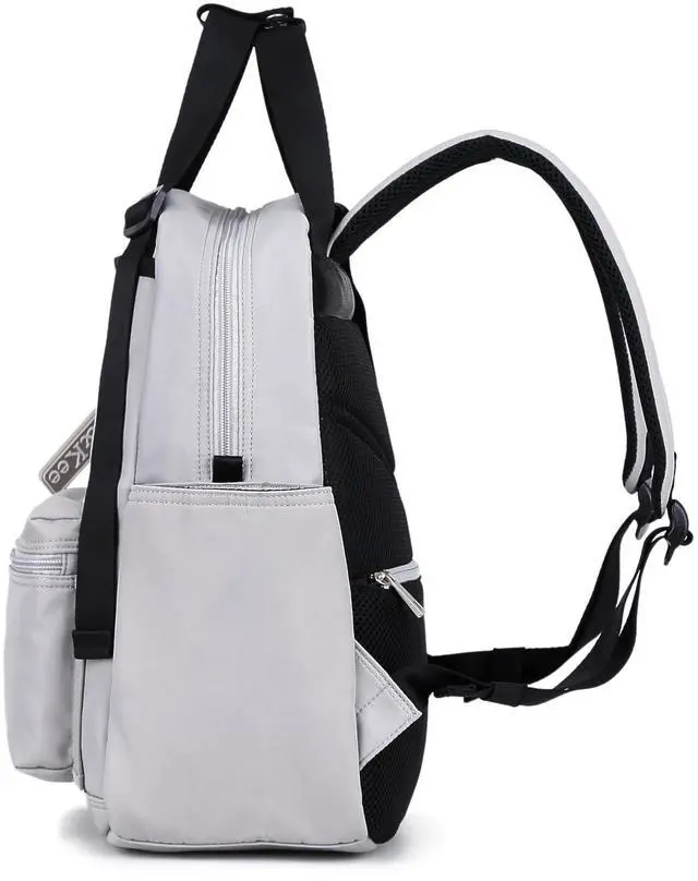 Alt view image 5 of 5 - Kah&Kee Backpack Purse For Women Man Convertible Backpack Tote With Laptop Compartment 14 Inch Work Backpacks Waterproof Nurse Teacher Bag College Tote Daypack (Light Gray)