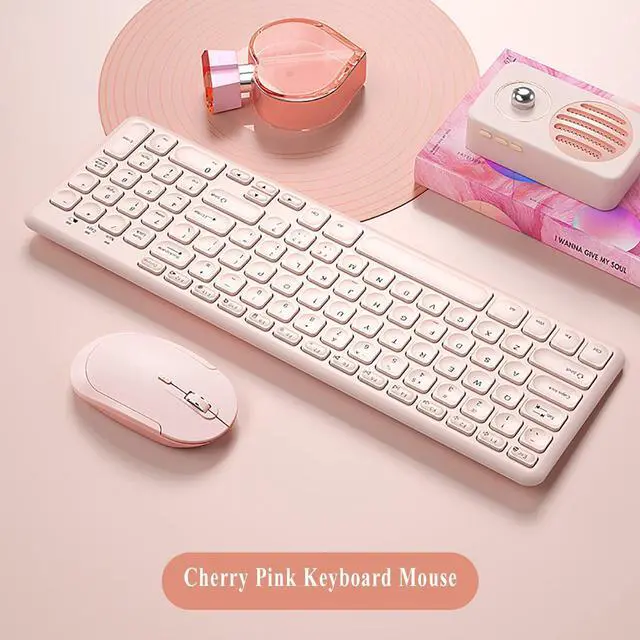 Alt view image 2 of 5 - Wireless Keyboard and Mouse Combo,JieruiDeng 2.4Ghz USB Cordless Slim Silent Keyboard and Mouse Kit Home Office Game Use for Computer,Laptop,PC Desktops,Mac (Pink)