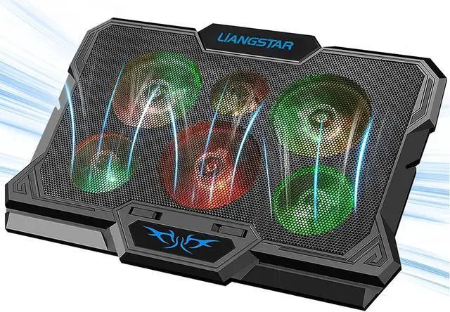 Alt view image 2 of 5 - Laptop Cooling Pad, Laptop Cooler with 6 Quiet Led Fans for 15.6-17 Inch Laptop Cooling Fan Stand