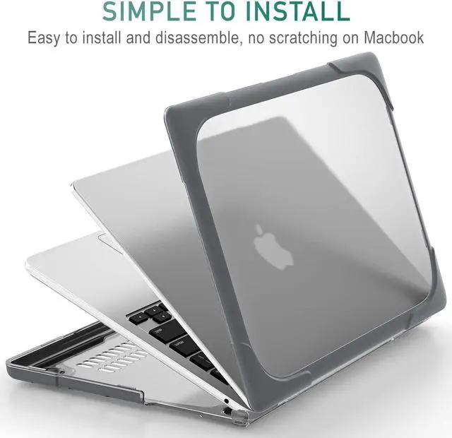 Alt view image 4 of 5 - May Chen for MacBook Pro 16 inch Case 2019 Release A2141, Strong Case [Heavy Duty][Dual Layer] Hard Case Cover with Rubberized TPU Bumper for MacBook Pro 16" with Touch Bar and Touch ID, Grey