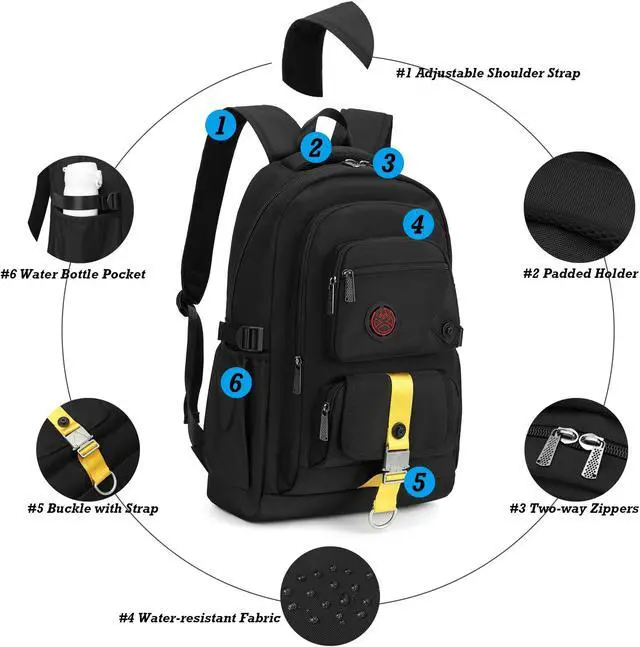 Alt view image 3 of 5 - NICGID Laptop Backpack, 14.1'' Laptop Bag Travel Bag Daypack for Men Women Outdoor Sports