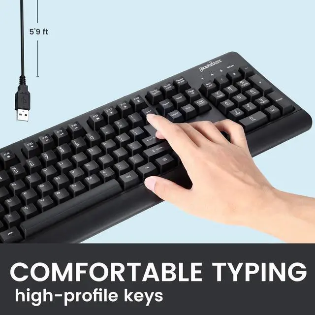 Alt view image 4 of 5 - Perixx PERIBOARD-517 Wired Washable USB Keyboard, Certified with IP 65 Level, Black, US English Layout
