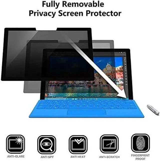 Alt view image 3 of 5 - PYS Surface Pro X Privacy Screen Protector for Surface Pro X 13 inch/Surface Pro 8, Privacy Screen Protector for Microsoft Surface Pro X with Surface Pen Compatible, Easy Installation