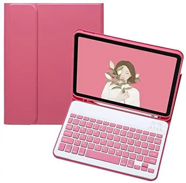 Main image of YEEHi Keyboard Case for iPad Mini A17 Pro 2024, iPad Mini 6th Generation Keyboard Case Cute Color Keyboard Detachable Bluetooth Keyboard Cover with Pencil Holder,Dark Pink