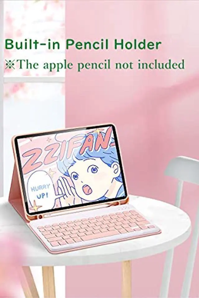 Alt view image 4 of 5 - YEEHi Keyboard Case for iPad Mini A17 Pro 2024, iPad Mini 6th Generation Keyboard Case Cute Color Keyboard Detachable Bluetooth Keyboard Cover with Pencil Holder,Dark Pink