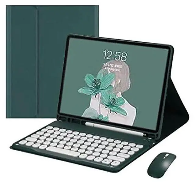 Main image of Keyboard Case for iPad Mini 7th/6th Generation 8.3 Inch, Case for iPad Mini 7 A17 Pro/Mini6 Keyboard with Mouse, Cute Round Key Detachable Keyboard Case with Pencil Holder, Teal