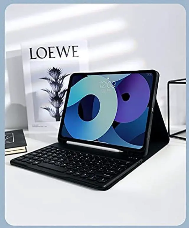 Alt view image 2 of 5 - Keyboard Case for iPad Mini 7th/6th Generation 8.3 Inch, Case for iPad Mini 7 A17 Pro/Mini6 Keyboard with Mouse, Cute Round Key Detachable Keyboard Case with Pencil Holder, Teal