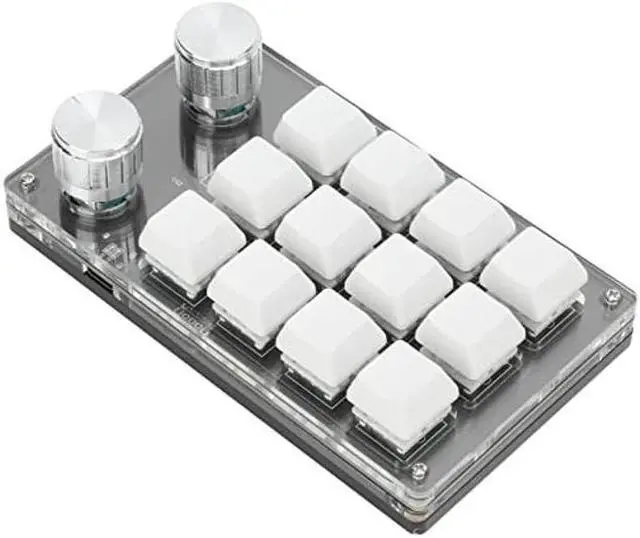 Main image of Zerodis Macro Mechanical Keyboard, One Handed Macro Mechanical Keyboard 12 Key Multifunction DIY Programmable Keypad for Office Gaming Labsecurity Accessories (Black White)