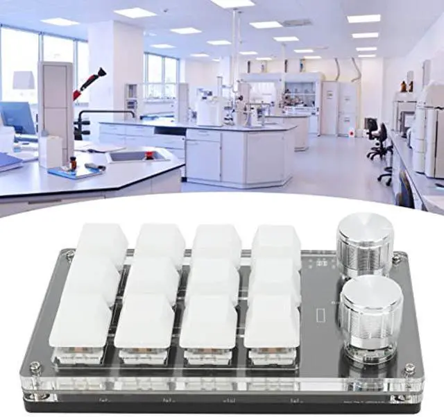 Alt view image 5 of 5 - Zerodis Macro Mechanical Keyboard, One Handed Macro Mechanical Keyboard 12 Key Multifunction DIY Programmable Keypad for Office Gaming Labsecurity Accessories (Black White)