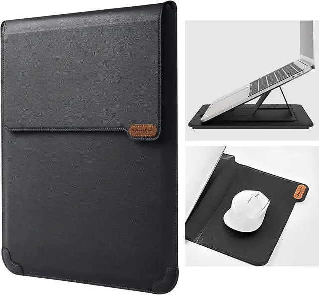 Main image of Nillkin Laptop Sleeve 15.6 inch,MacBook Air Sleeve Case with Laptop Stand and Mouse Pad,2 Stand Modes,Slim Protective Cover for MacBook Air M4,Air 15/Pro 16,HP/Dell/Other 15''-16'' Notebook,Black