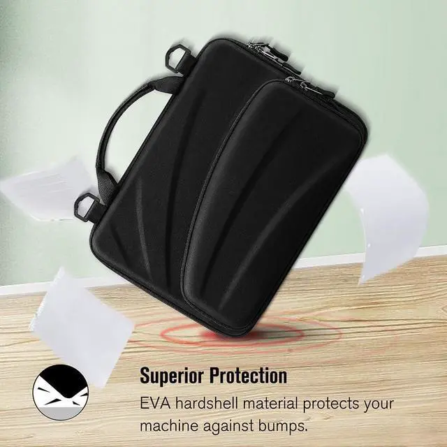 Alt view image 5 of 5 - FINPAC 11-11.6 Inch Chromebook Sleeve Case - Protective Briefcase Shoulder Bag with Accessory Pouch for Up to 11.6" Laptop Notebook Ultrabook, Black