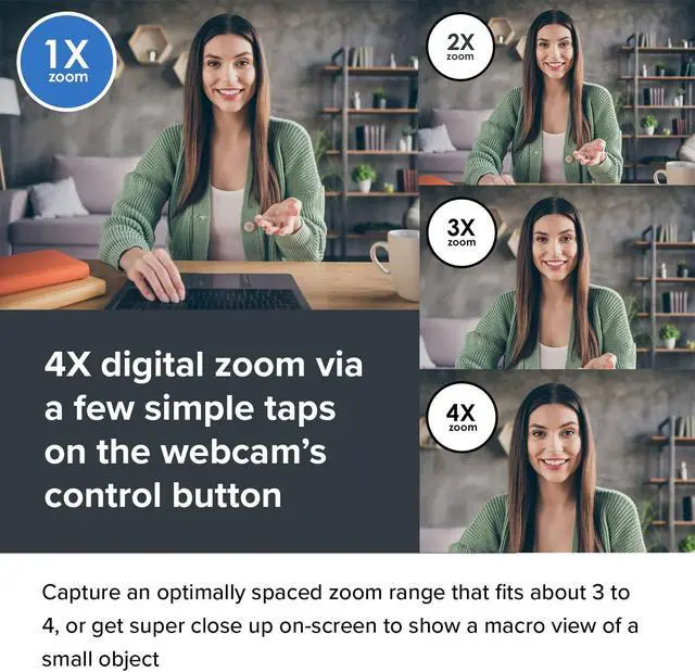 Alt view image 3 of 5 - Creative Live! Cam Sync V3 2K QHD USB Webcam with 4X Digital Zoom (4 Zoom Modes from Wide Angle to Narrow Portrait View), Privacy Lens, 2 Mics, for PC and Mac...