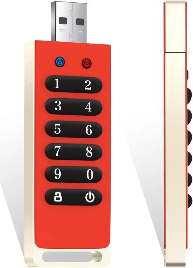 Main image of INNPLUS Secure Flash Drive 256-bit, 32GB Encrypted USB 3.0 Drive, Password Protected, Compatible for MAC/Windows/Linux/Embedded System - Orange