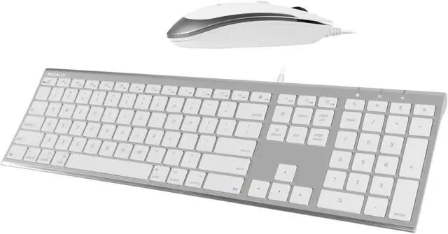 Main image of Macally Ultra Slim Wired Computer Keyboard and a Silent Wired Mouse, Ultimate Apple Accessories