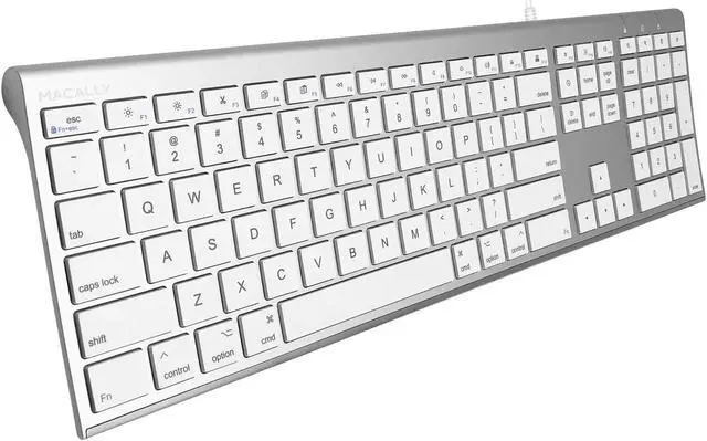 Alt view image 2 of 5 - Macally Ultra Slim Wired Computer Keyboard and a Silent Wired Mouse, Ultimate Apple Accessories