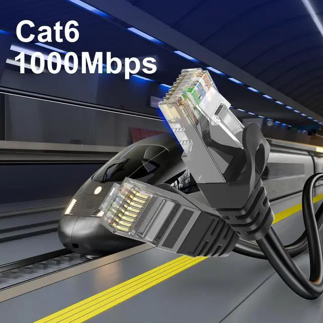 Alt view image 5 of 5 - Aimyzii Cat6 Ethernet Cable(300 Feet) Cat6 Network Cord,RJ45 Patch Cable Support Cat6,Cat5E,Cat5-Include 25 Ties and 25 Cable Clips