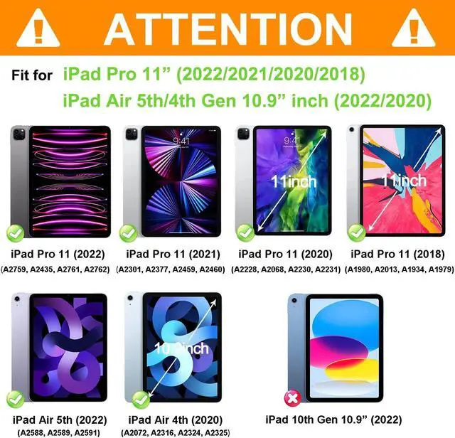 Alt view image 2 of 5 - BATYUE iPad Air 5th/4th Generation Case 10.9 inch 2022/2020, iPad Pro 11" 4th/3rd/2nd/1st Gen Case 2022/2021/2020/2018, with Pencil Holder+Kickstand+Shoulder Strap (Rose Gold)