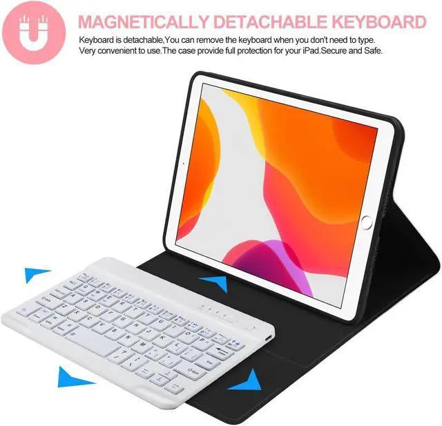 Alt view image 2 of 5 - BORIYUAN iPad mini Keyboard Case, Detachable Wireless Bluetooth Keyboard Slim Folio Smart Cover for Apple iPad mini 5 2019/iPad Mini 1 2 3 4 - Rose Gold