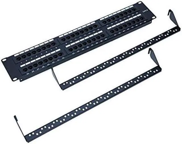 Alt view image 4 of 4 - 24 Port Cat5/5e Unshielded Wallmount Rackmount Patch Panel, Backwards Compatible with CAT 3/4/5 Cabling (24 Port)