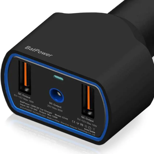 Alt view image 3 of 5 - BatPower 120W DC CAR Charger for HP Laptop Car Charger Vehicle Charger DC 12v-24v Auto Adapter