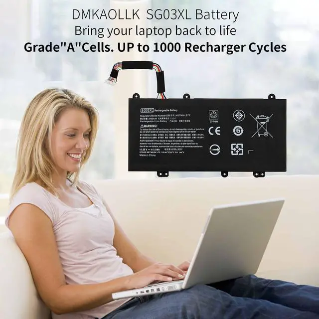 Alt view image 2 of 5 - 849048-421 SG03XL Battery for HP Envy M7 Notebook M7-u109dx M7-u009dx 17t-u100 CTO 17-u100 17-u163cl 17-u177cl 17-u292cl 17-u273cl 17-u275cl 17-u153nr 17-u175nr Series 849314-856 849314-850 w2k88ua