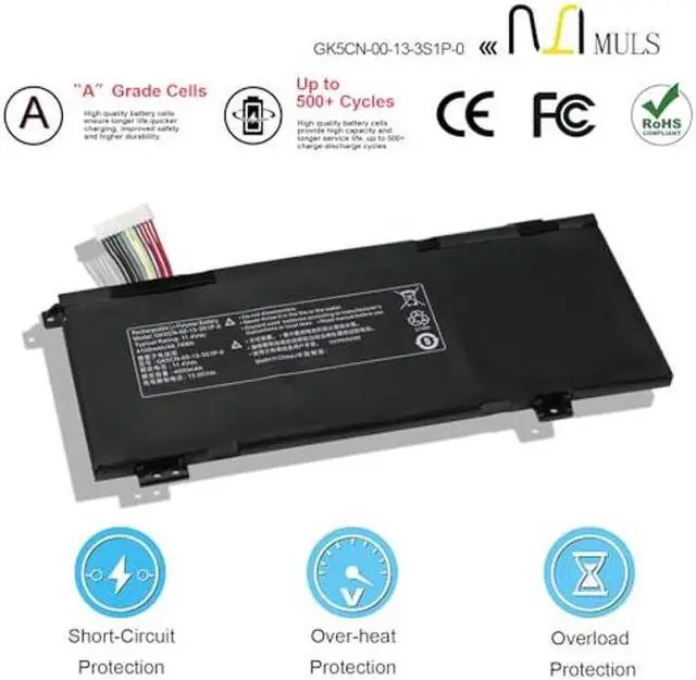Alt view image 4 of 5 - GK5CN-00-03-13-3S1P-0 Laptop Battery for Getac TONGFANG GK5CN4Z GK5CN4X Schenker XMG Neo 15 MECHREVO X8Ti MAINGEAR Vector 15 Medion X6805 MACHENIKE T90 Plus Hasee Z7M-KP7Z Evoo EG-LP4-BK Gaming 11.4V