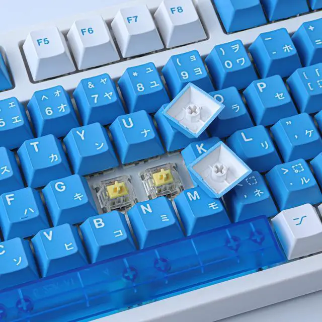 Alt view image 5 of 5 - JOMKIZ PBT Keycaps, 134 Keys Dye Sublimation Cherry Profile Keycaps with 7U Spacebar Japanese Keycap Set for Cherry MX Switches US Layout Mechanical Keyboards